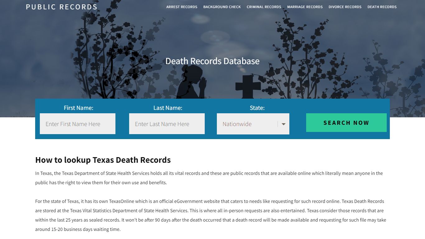 Texas Death Records - Public Records